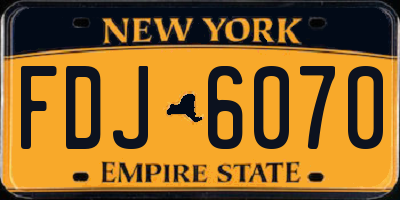 NY license plate FDJ6070