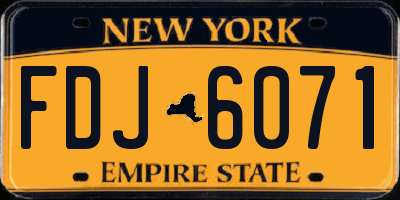NY license plate FDJ6071