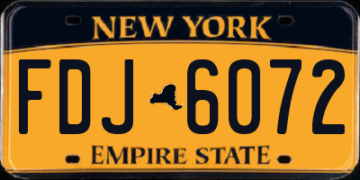 NY license plate FDJ6072