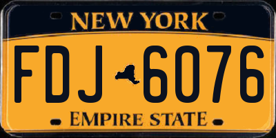 NY license plate FDJ6076