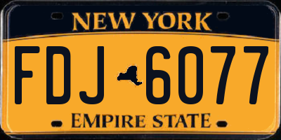 NY license plate FDJ6077