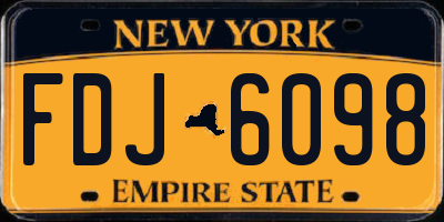 NY license plate FDJ6098