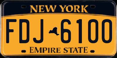 NY license plate FDJ6100