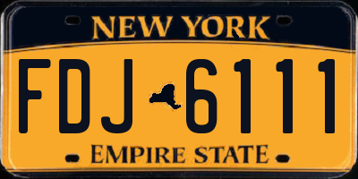 NY license plate FDJ6111