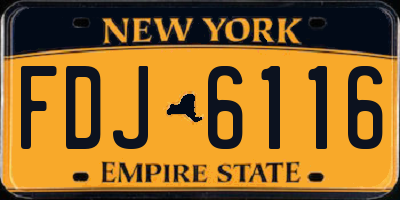 NY license plate FDJ6116