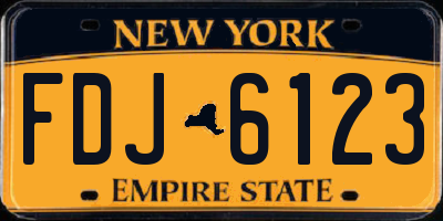 NY license plate FDJ6123