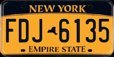 NY license plate FDJ6135
