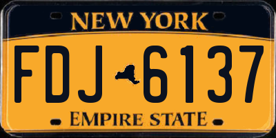 NY license plate FDJ6137