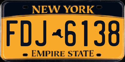 NY license plate FDJ6138