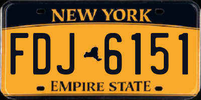 NY license plate FDJ6151