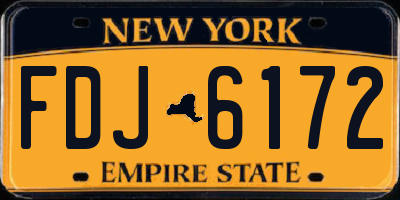 NY license plate FDJ6172