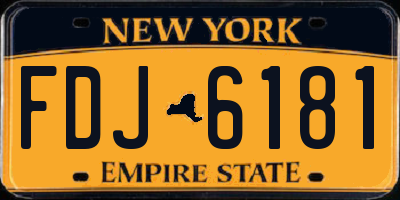 NY license plate FDJ6181