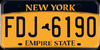 NY license plate FDJ6190
