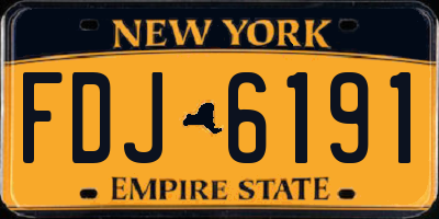 NY license plate FDJ6191