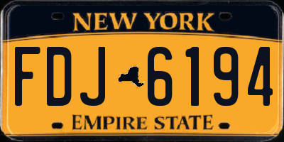 NY license plate FDJ6194