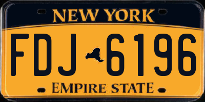 NY license plate FDJ6196