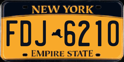 NY license plate FDJ6210