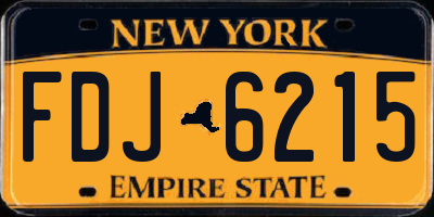 NY license plate FDJ6215