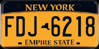 NY license plate FDJ6218