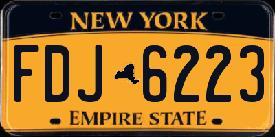 NY license plate FDJ6223