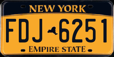 NY license plate FDJ6251