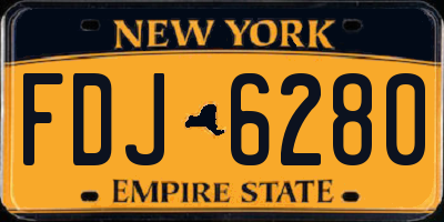 NY license plate FDJ6280