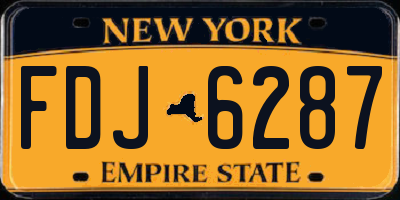 NY license plate FDJ6287