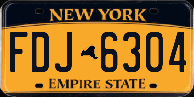 NY license plate FDJ6304