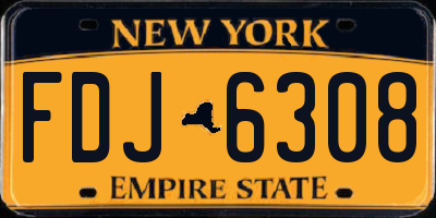 NY license plate FDJ6308