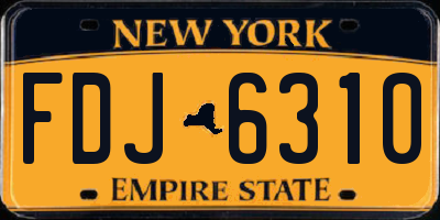 NY license plate FDJ6310