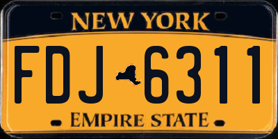 NY license plate FDJ6311