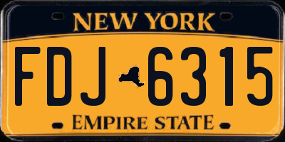 NY license plate FDJ6315