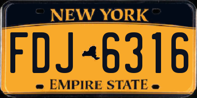 NY license plate FDJ6316