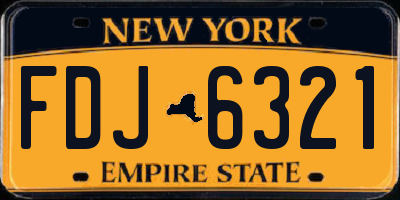 NY license plate FDJ6321