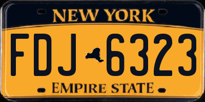 NY license plate FDJ6323