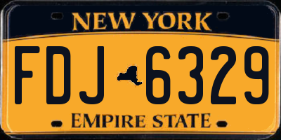 NY license plate FDJ6329