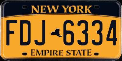 NY license plate FDJ6334