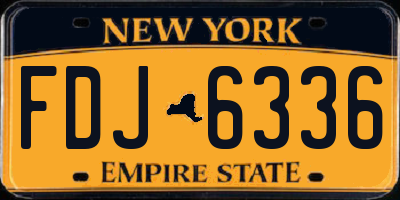 NY license plate FDJ6336