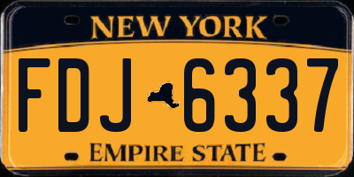 NY license plate FDJ6337