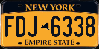 NY license plate FDJ6338