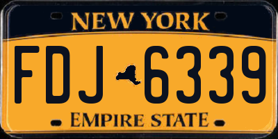 NY license plate FDJ6339
