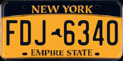 NY license plate FDJ6340