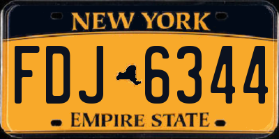 NY license plate FDJ6344