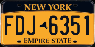 NY license plate FDJ6351