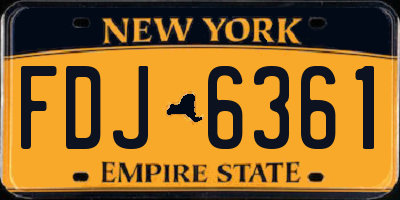 NY license plate FDJ6361