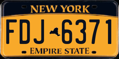 NY license plate FDJ6371