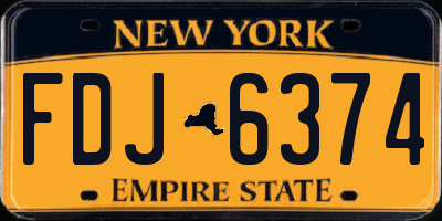 NY license plate FDJ6374