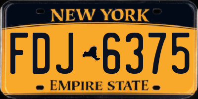 NY license plate FDJ6375
