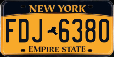 NY license plate FDJ6380