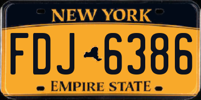 NY license plate FDJ6386